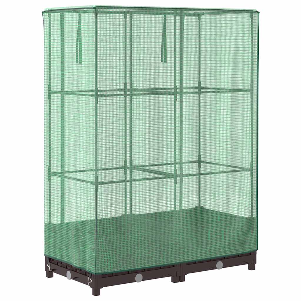 Povišena gredica s pokrovom za staklenik 80 x 40 x 123 cm