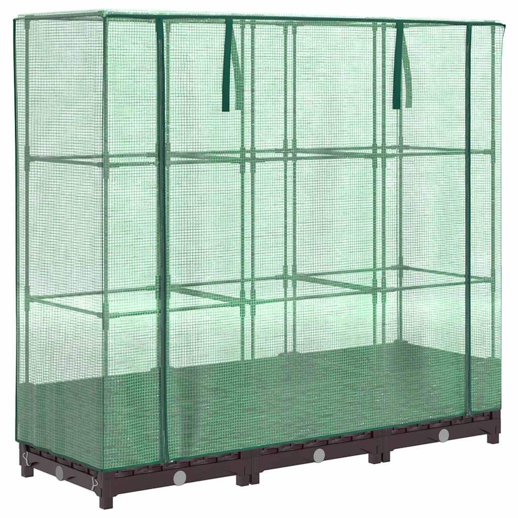 Povišena gredica s pokrovom za staklenik 120 x 40 x 123 cm