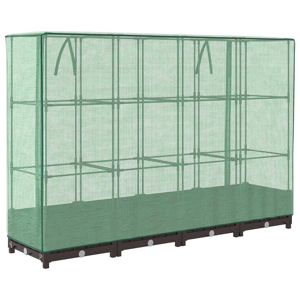 Povišena gredica s pokrovom za staklenik 160 x 40 x 123 cm