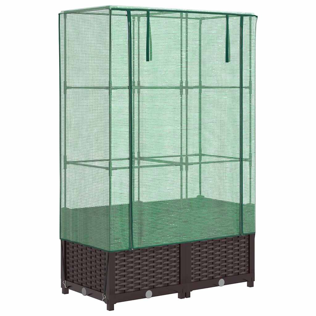 Povišena gredica s pokrovom za staklenik 80 x 40 x 138 cm
