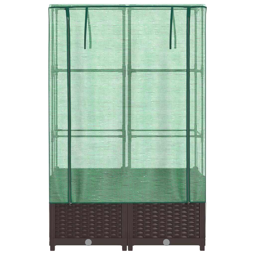 Povišena gredica s pokrovom za staklenik 80 x 40 x 138 cm