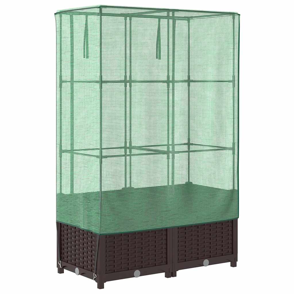 Povišena gredica s pokrovom za staklenik 80 x 40 x 138 cm