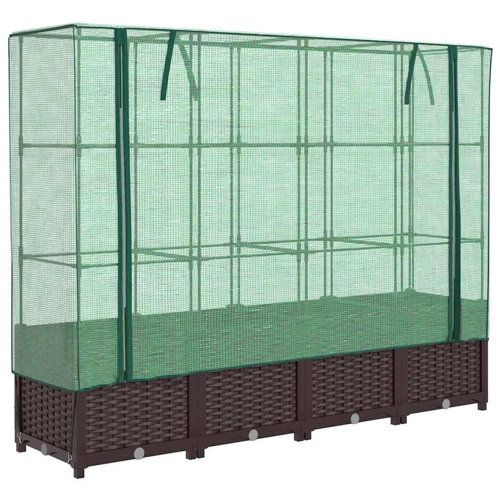Povišena gredica s pokrovom za staklenik 160 x 40 x 138 cm