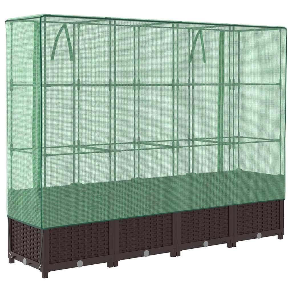 Povišena gredica s pokrovom za staklenik 160 x 40 x 138 cm