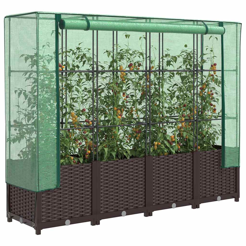 Povišena gredica s pokrovom za staklenik 160 x 40 x 138 cm