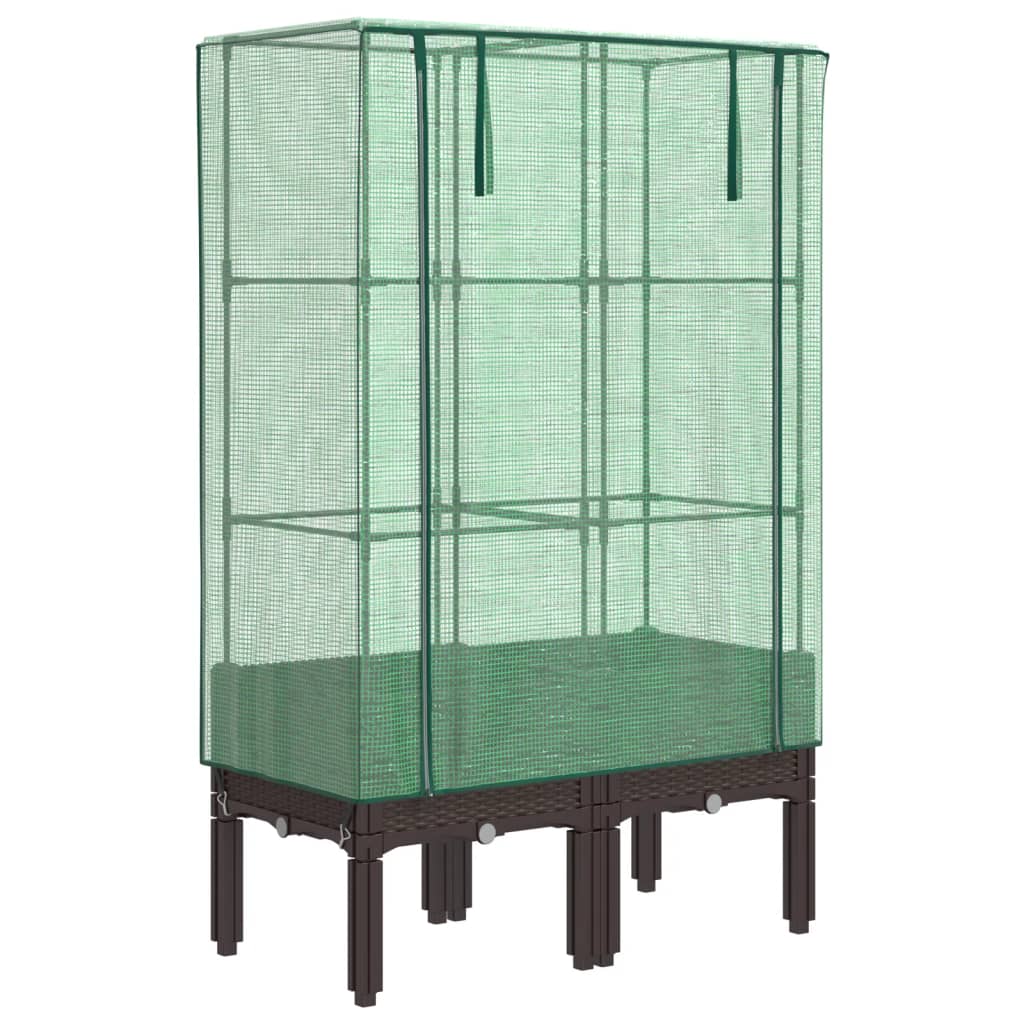 Povišena gredica s pokrovom za staklenik 80 x 40 x 140 cm