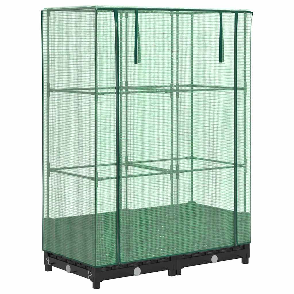 Povišena gredica s pokrovom za staklenik 80 x 40 x 123 cm