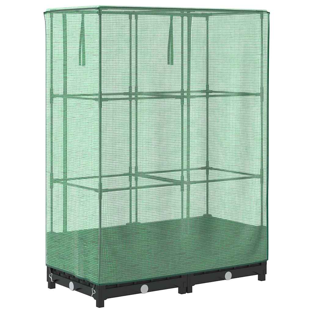 Povišena gredica s pokrovom za staklenik 80 x 40 x 123 cm