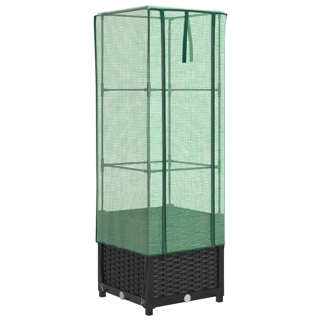 Povišena gredica s pokrovom za staklenik 40 x 40 x 139 cm