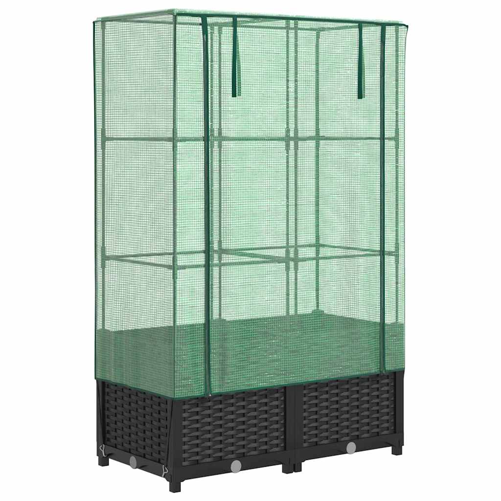 Povišena gredica s pokrovom za staklenik 80 x 40 x 138 cm