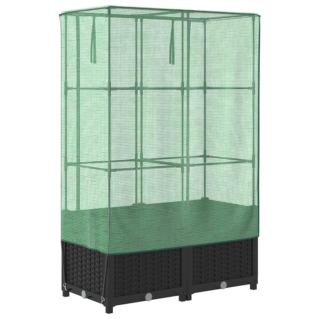 Povišena gredica s pokrovom za staklenik 80 x 40 x 138 cm
