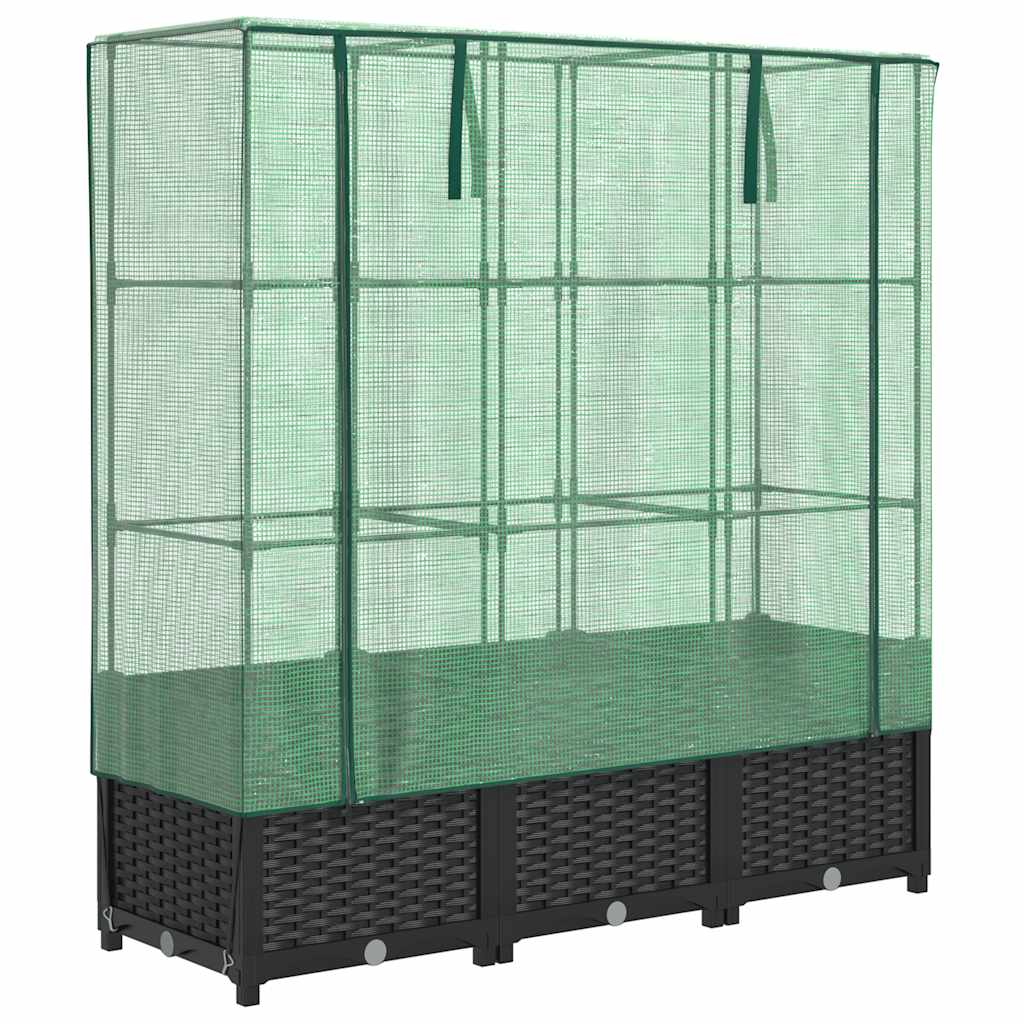 Povišena gredica s pokrovom za staklenik 120 x 40 x 138 cm