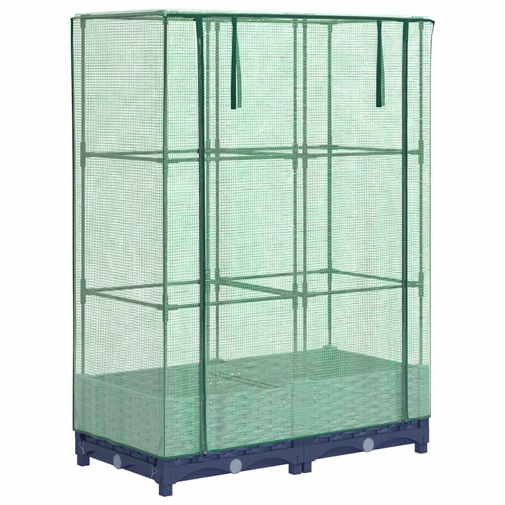 Povišena gredica s pokrovom za staklenik 80 x 40 x 123 cm