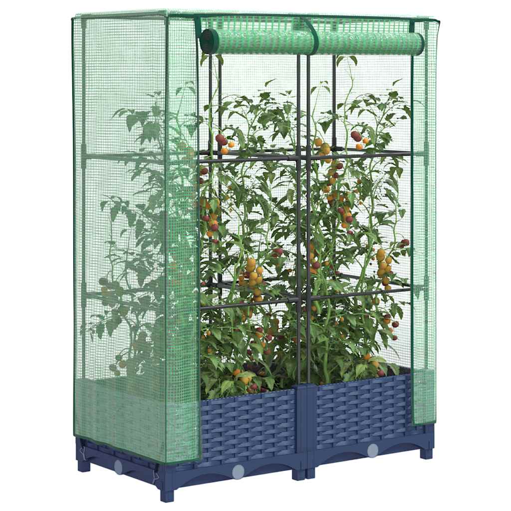 Povišena gredica s pokrovom za staklenik 80 x 40 x 123 cm