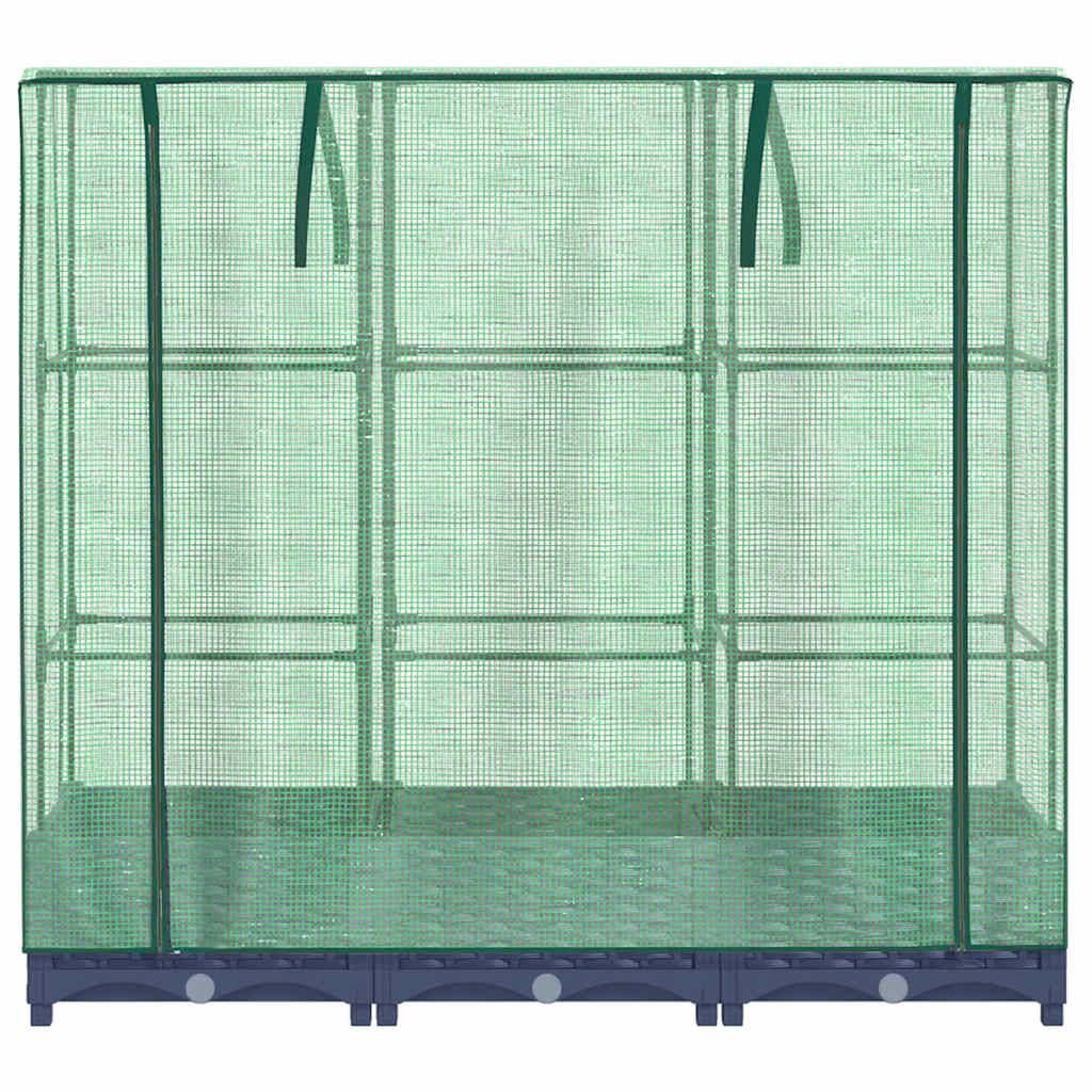 Povišena gredica s pokrovom za staklenik izgled ratana 120x40x123 cm