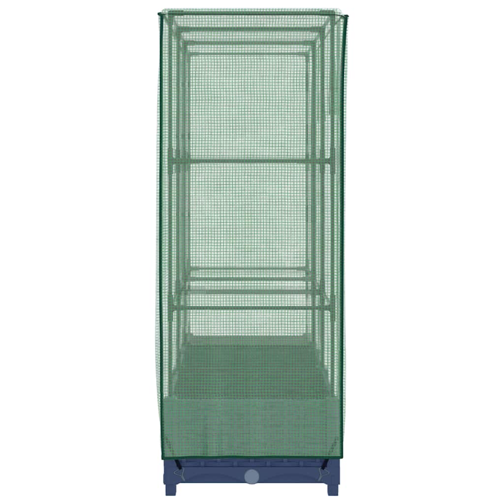 Povišena gredica s pokrovom za staklenik izgled ratana 120x40x123 cm