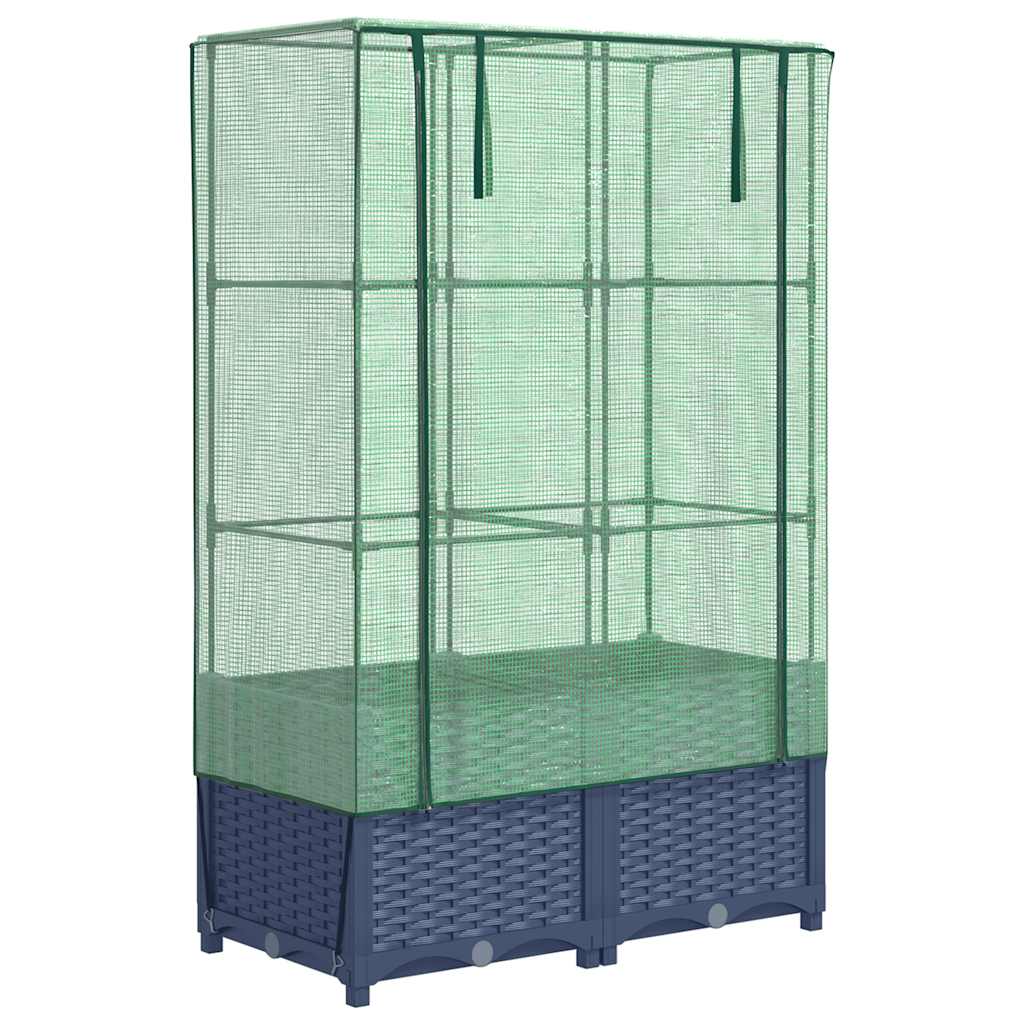 Povišena gredica s pokrovom za staklenik 80 x 40 x 138 cm