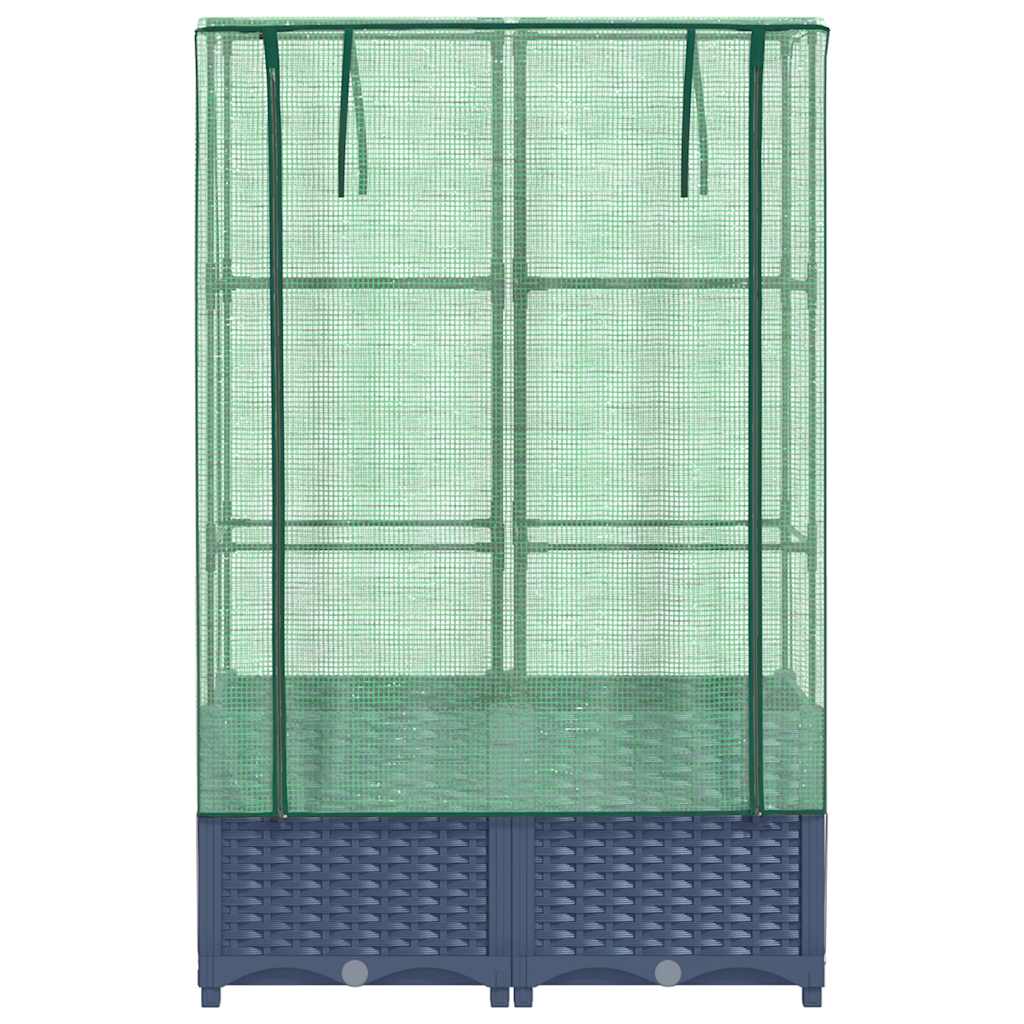 Povišena gredica s pokrovom za staklenik 80 x 40 x 138 cm