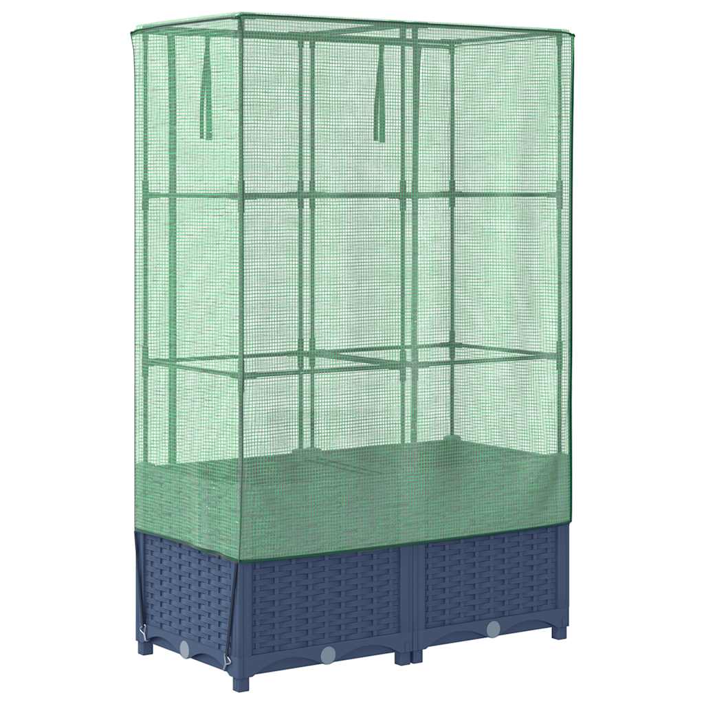 Povišena gredica s pokrovom za staklenik 80 x 40 x 138 cm