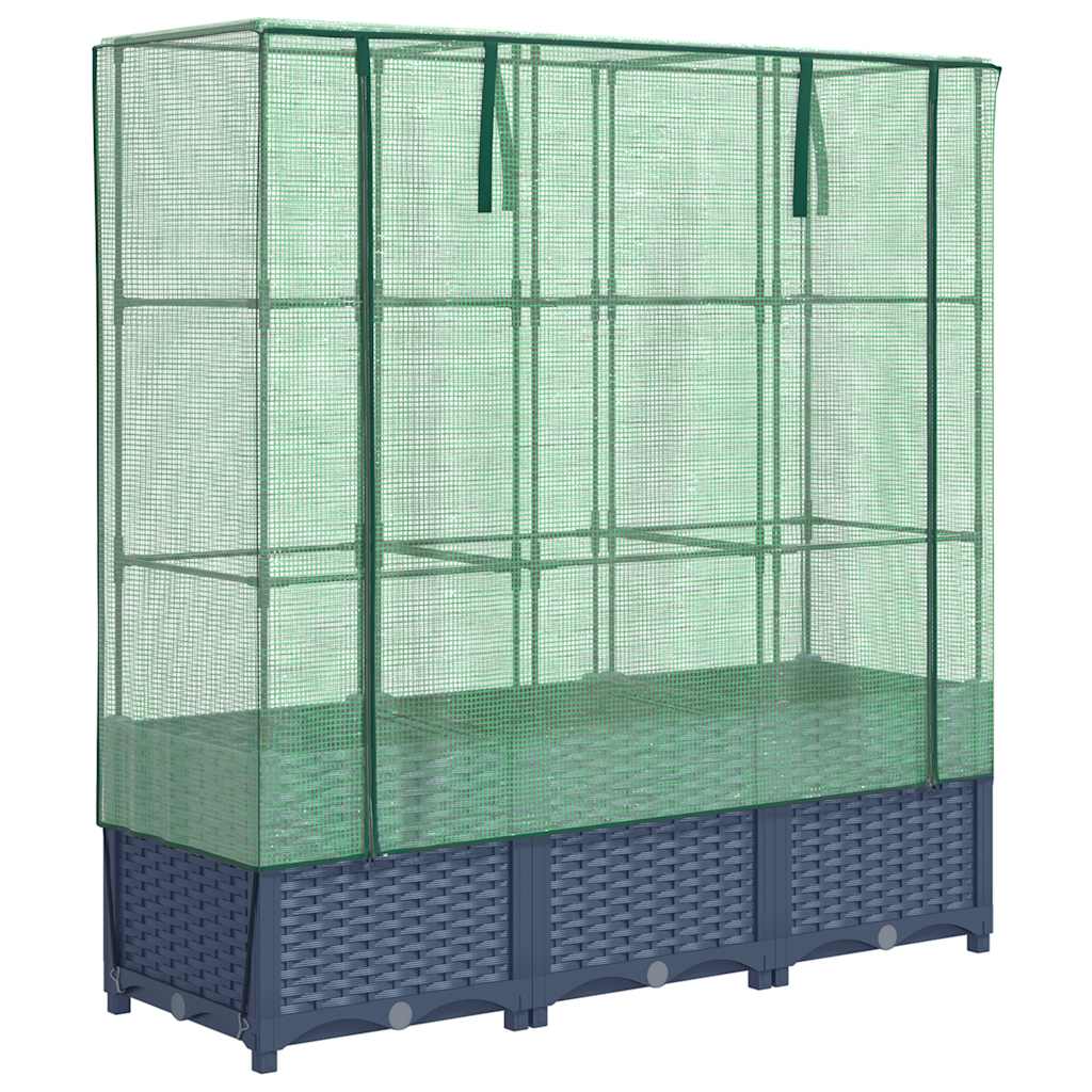 Povišena gredica s pokrovom za staklenik 120 x 40 x 138 cm