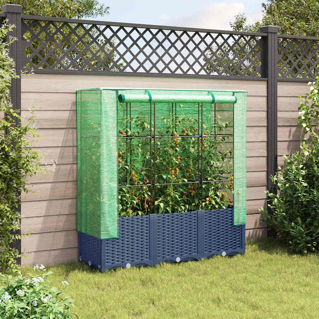 Povišena gredica s pokrovom za staklenik 120 x 40 x 138 cm