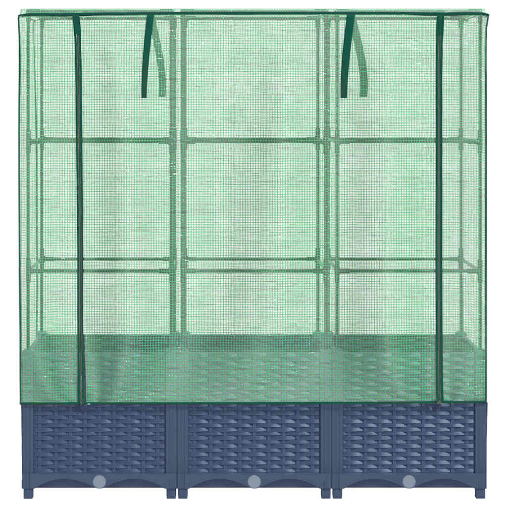 Povišena gredica s pokrovom za staklenik 120 x 40 x 138 cm