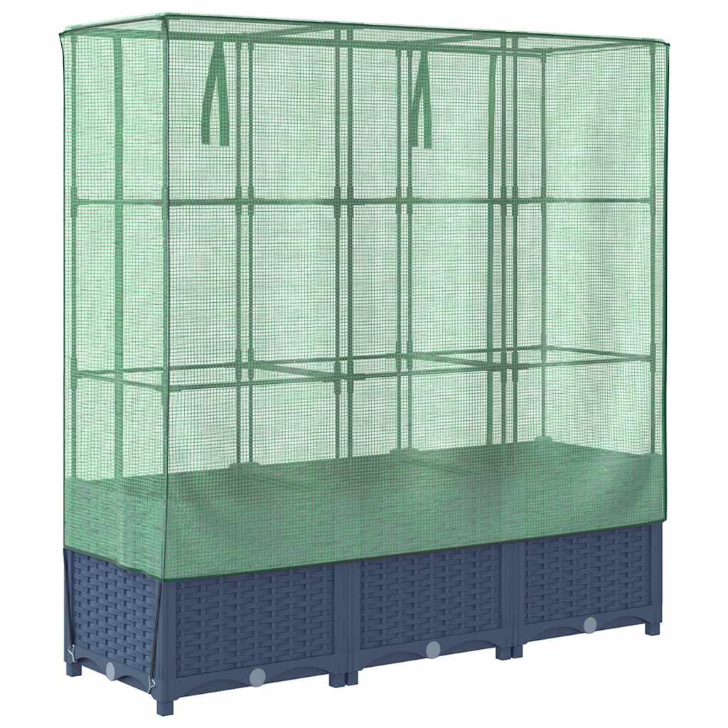 Povišena gredica s pokrovom za staklenik 120 x 40 x 138 cm