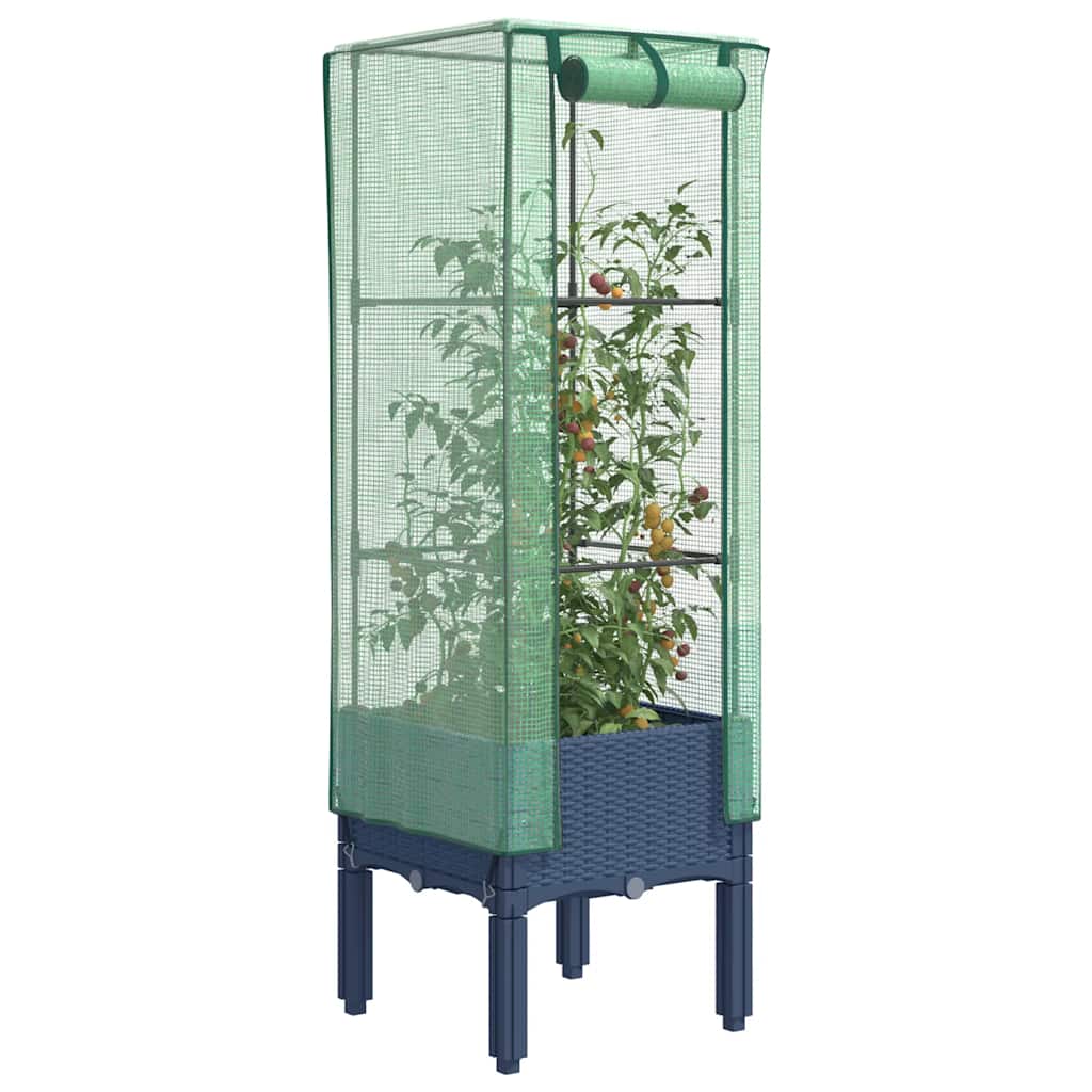 Povišena gredica s pokrovom za staklenik 40 x 40 x 140 cm