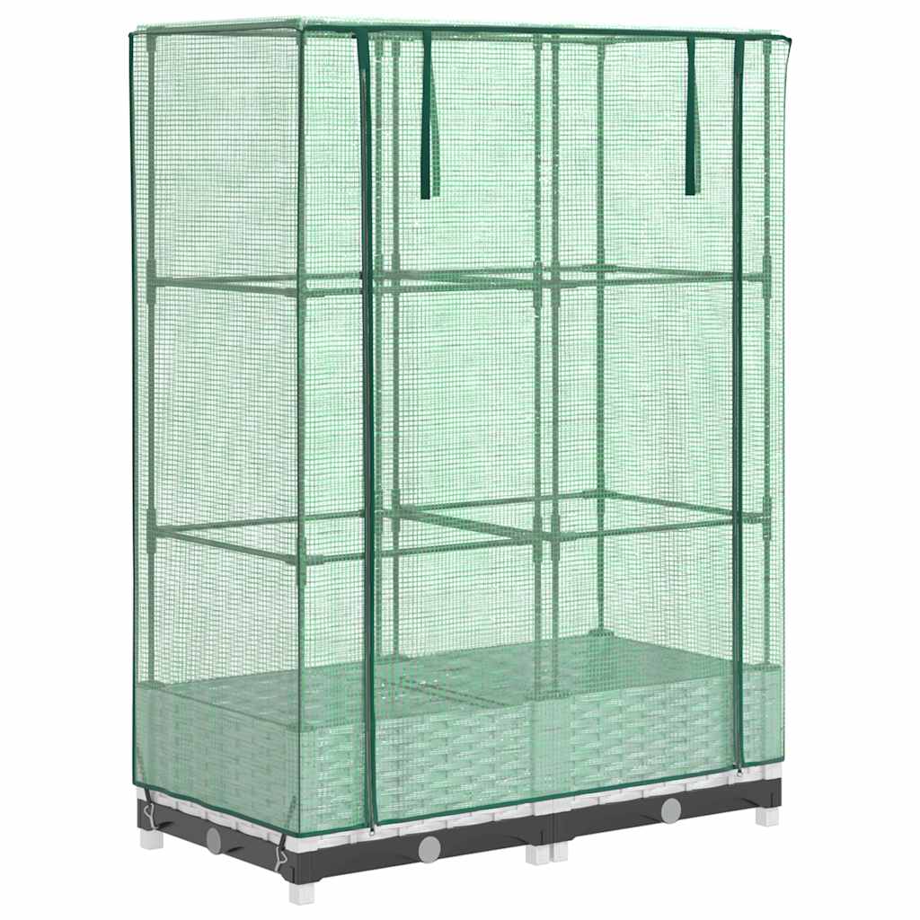 Povišena gredica s pokrovom za staklenik 80 x 40 x 123 cm