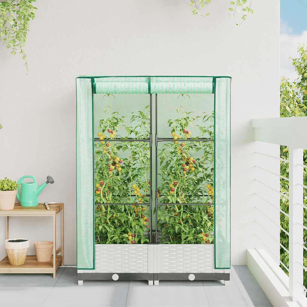 Povišena gredica s pokrovom za staklenik 80 x 40 x 123 cm