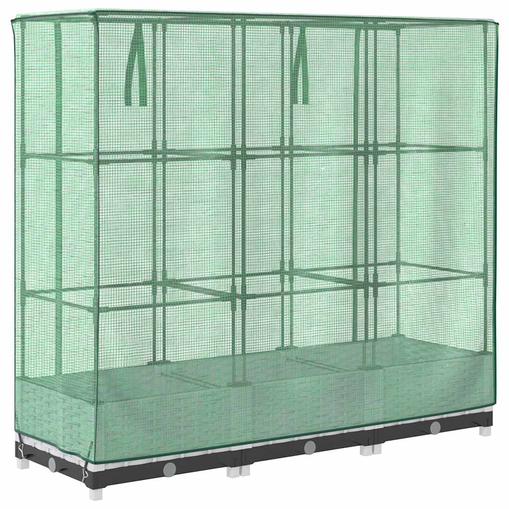 Povišena gredica s pokrovom za staklenik 120 x 40 x 123 cm