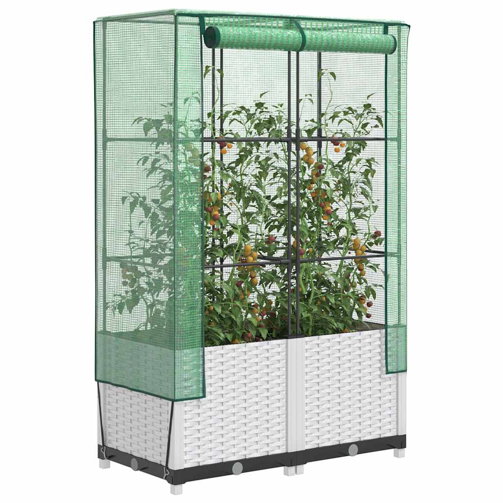 Povišena gredica s pokrovom za staklenik 80 x 40 x 138 cm