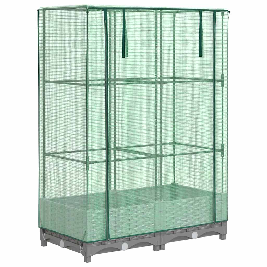 Povišena gredica s pokrovom za staklenik 80 x 40 x 123 cm