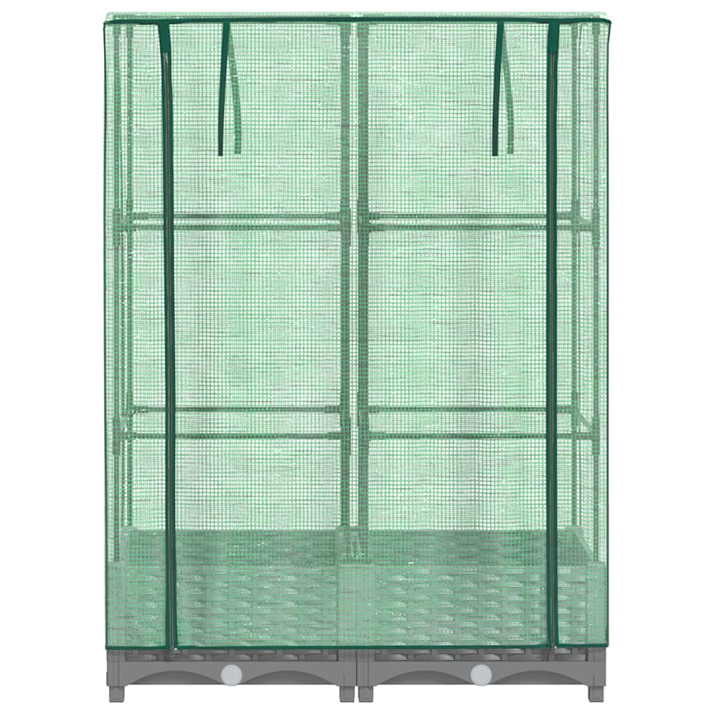 Povišena gredica s pokrovom za staklenik 80 x 40 x 123 cm