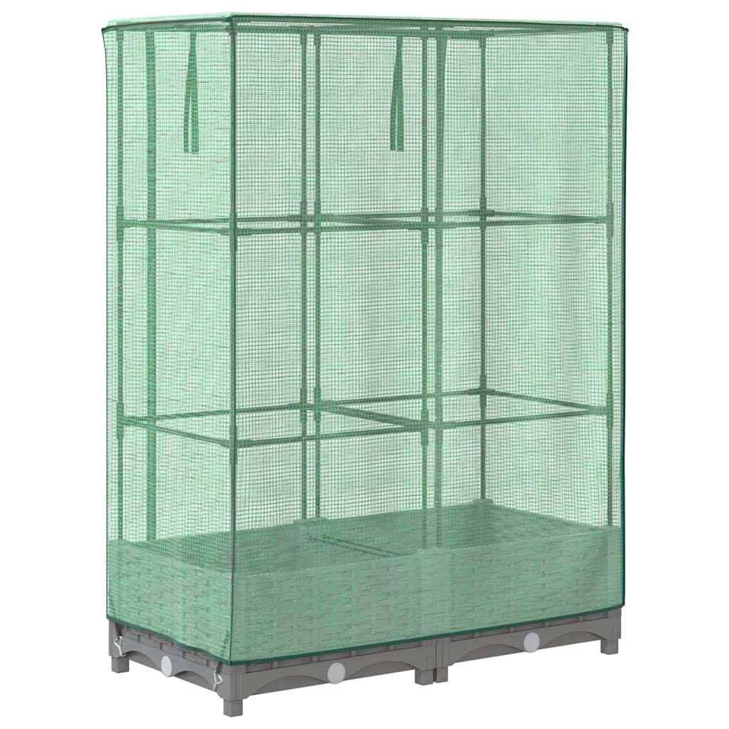 Povišena gredica s pokrovom za staklenik 80 x 40 x 123 cm