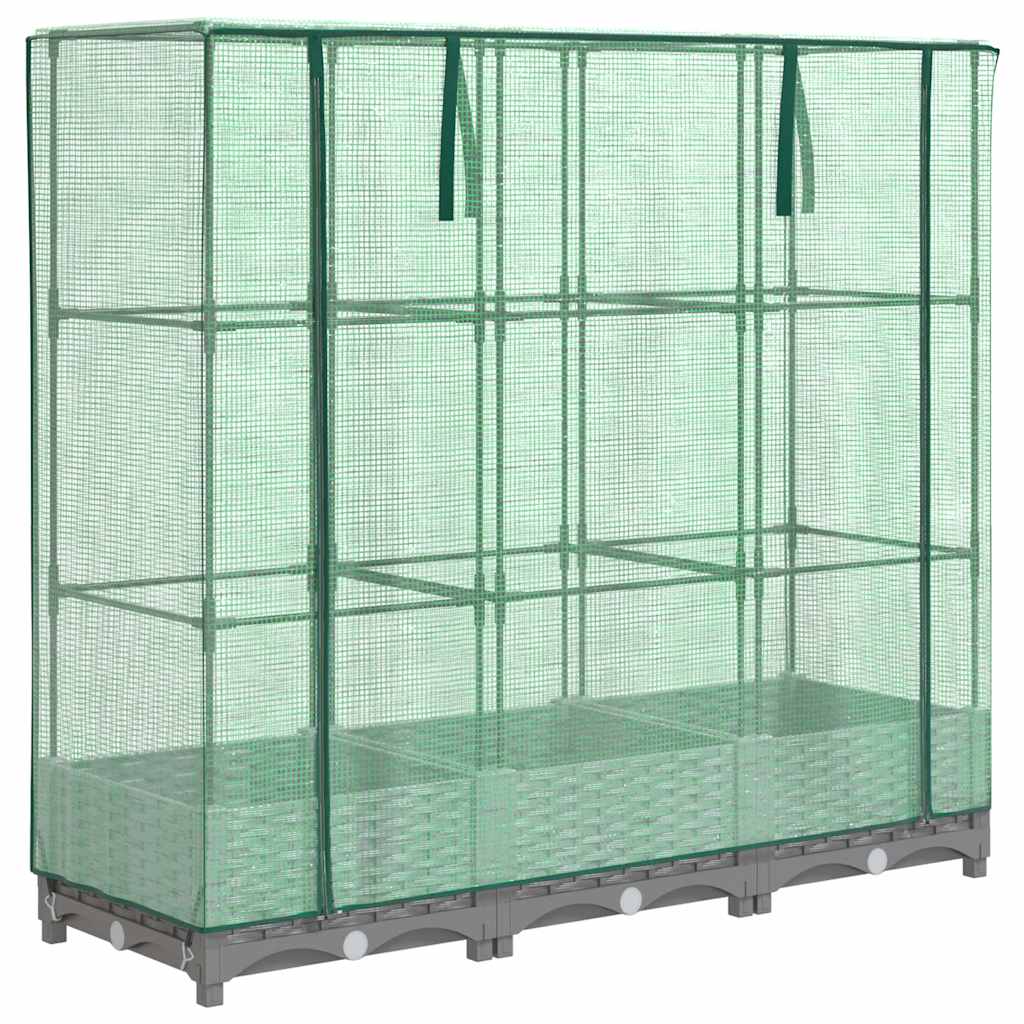 Povišena gredica s pokrovom za staklenik 120 x 40 x 123 cm