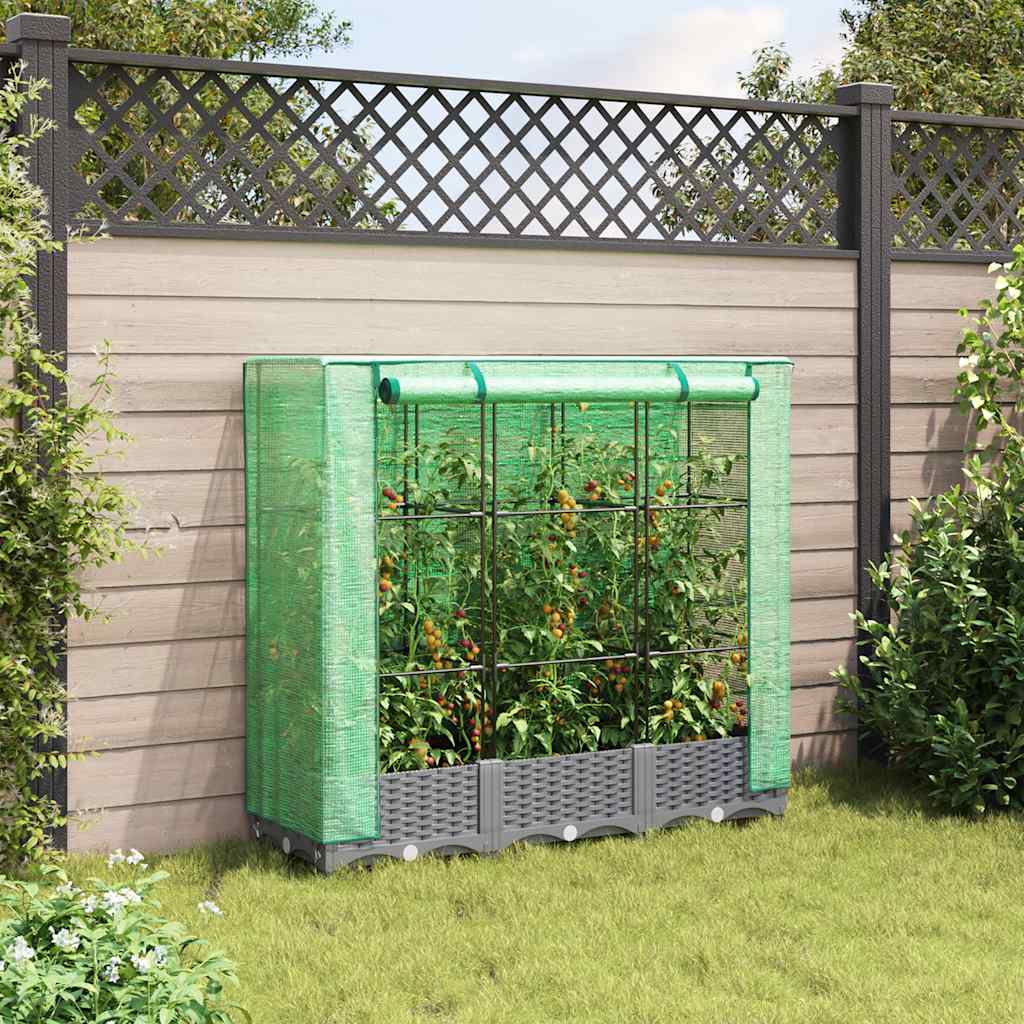 Povišena gredica s pokrovom za staklenik 120 x 40 x 123 cm