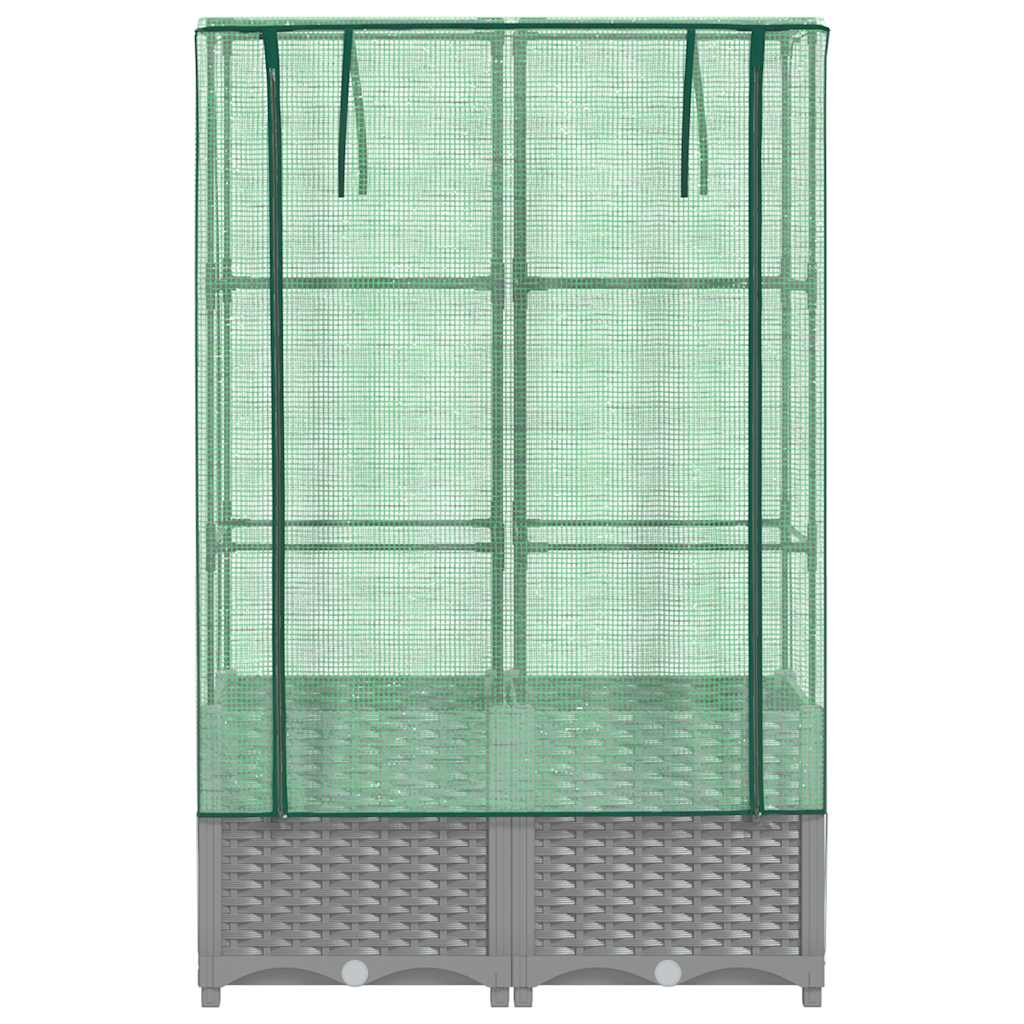 Povišena gredica s pokrovom za staklenik 80 x 40 x 138 cm