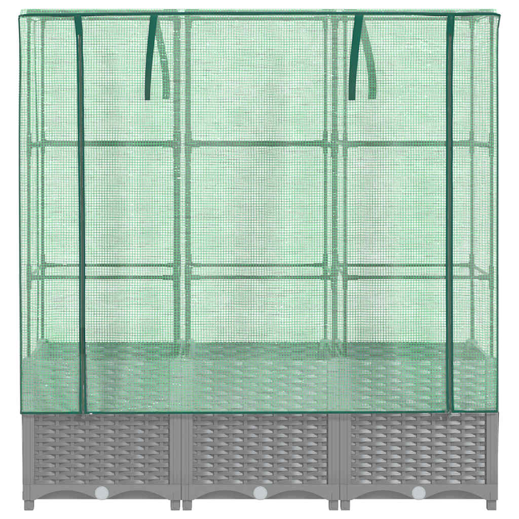 Povišena gredica s pokrovom za staklenik 120 x 40 x 138 cm
