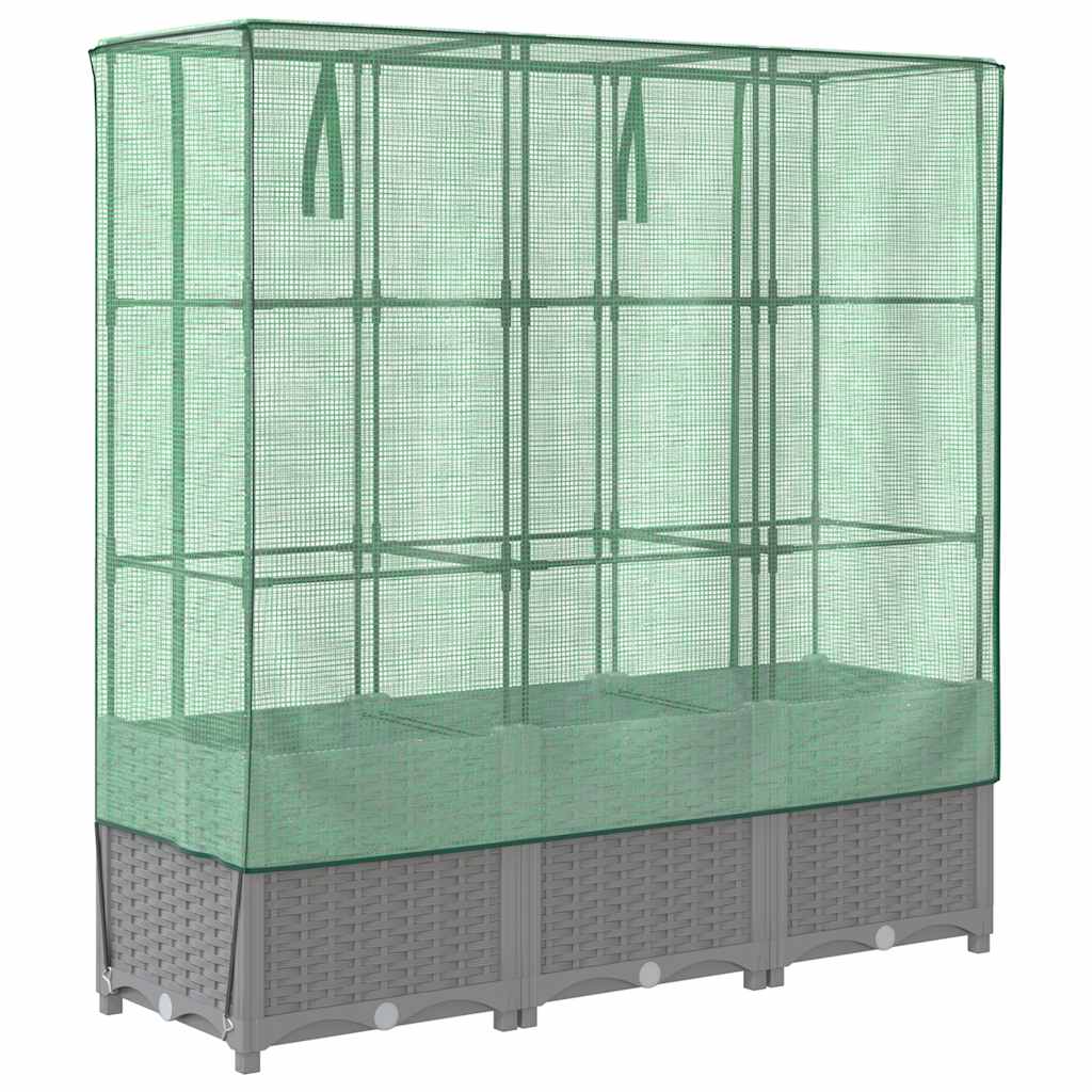 Povišena gredica s pokrovom za staklenik 120 x 40 x 138 cm