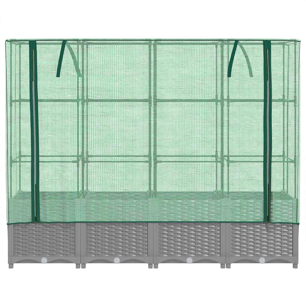 Povišena gredica s pokrovom za staklenik 160 x 40 x 138 cm