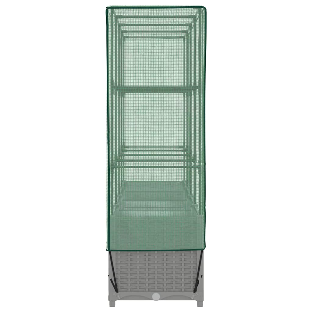 Povišena gredica s pokrovom za staklenik 160 x 40 x 138 cm