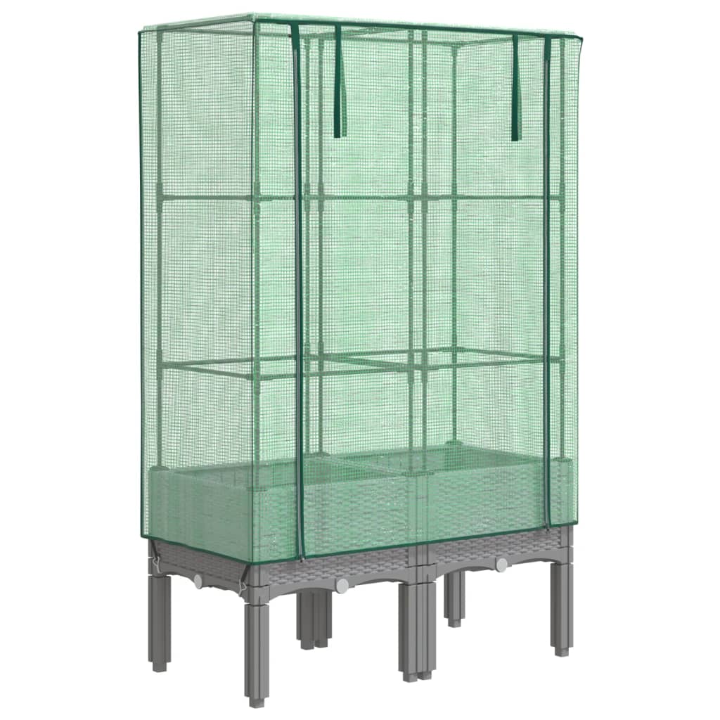 Povišena gredica s pokrovom za staklenik 80 x 40 x 140 cm
