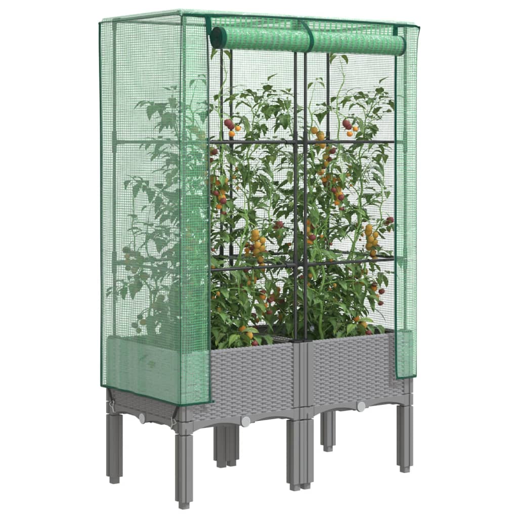 Povišena gredica s pokrovom za staklenik 80 x 40 x 140 cm