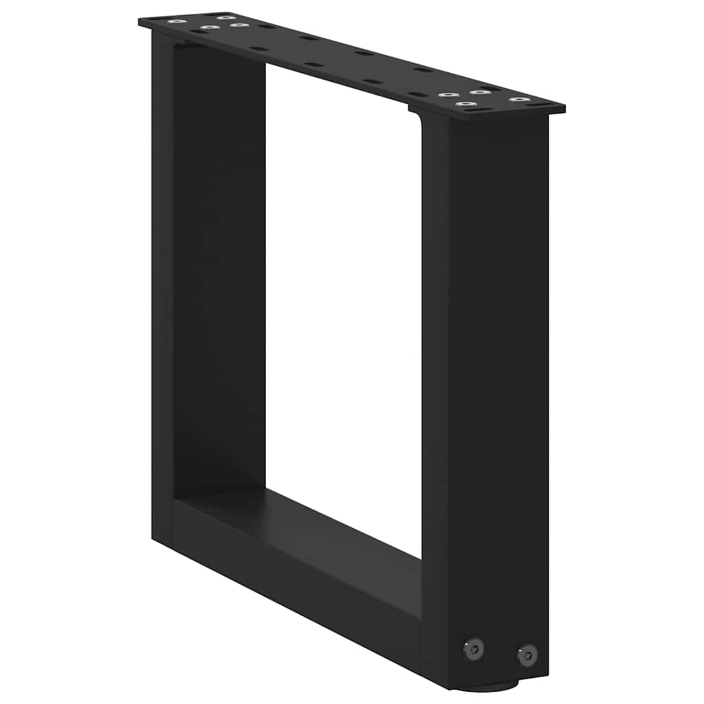 Noge za klub stolić U-oblik 2 kom Crne 30 x (30-31) cm Čelik
