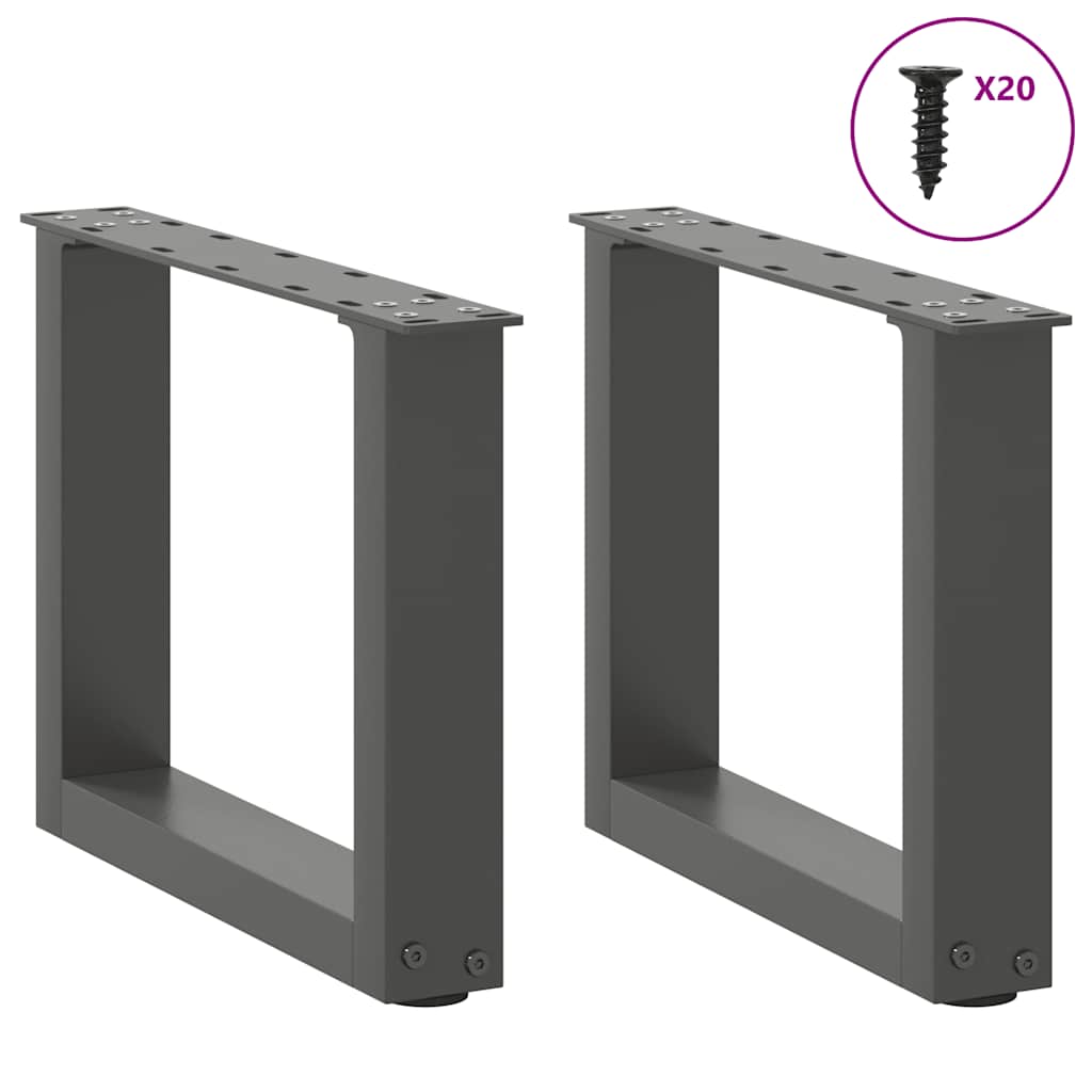 Noge za klub stolić U-oblik 2 kom antracit 40 x (30-31) cm čelik