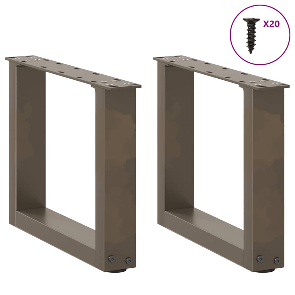 Noge za klub stolić U-oblik 2 kom Prirodni čelik 40 x (30-31) cm Čelik
