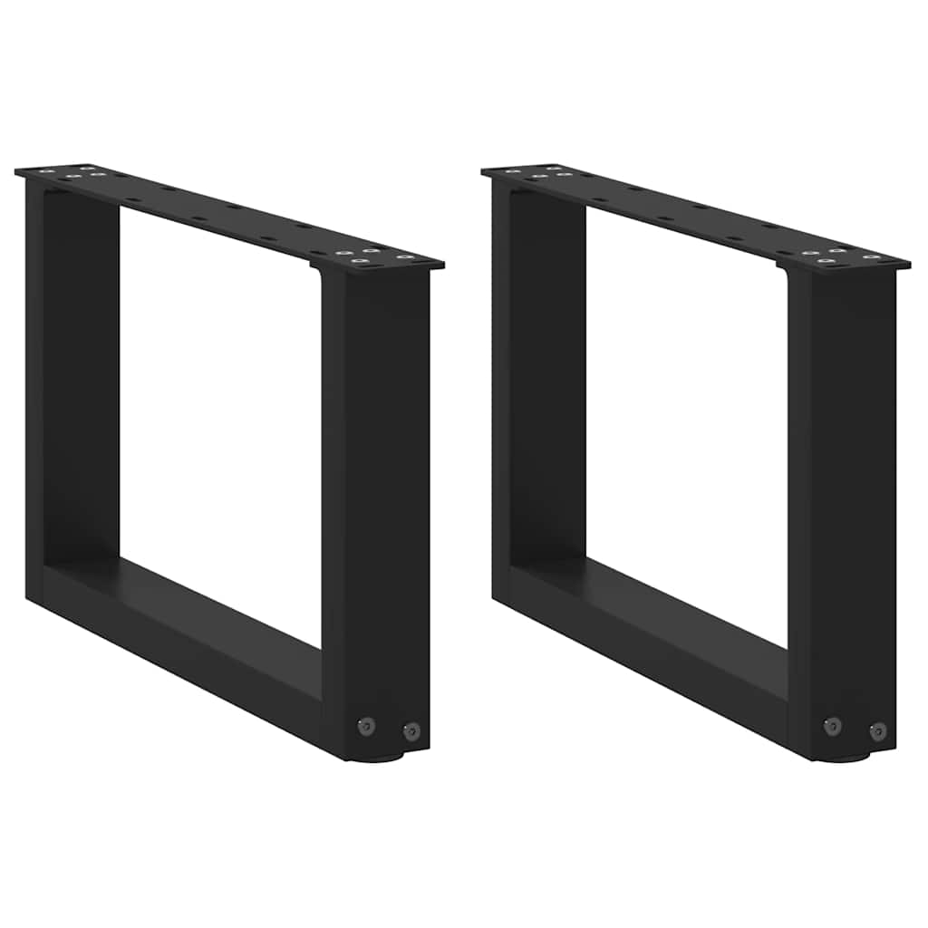Noge za klub stolić U-oblik 2 kom Crne 50 x (30-31) cm Čelik