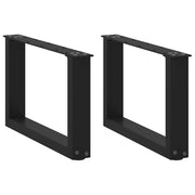 Noge za klub stolić U-oblik 2 kom Crne 50 x (30-31) cm Čelik