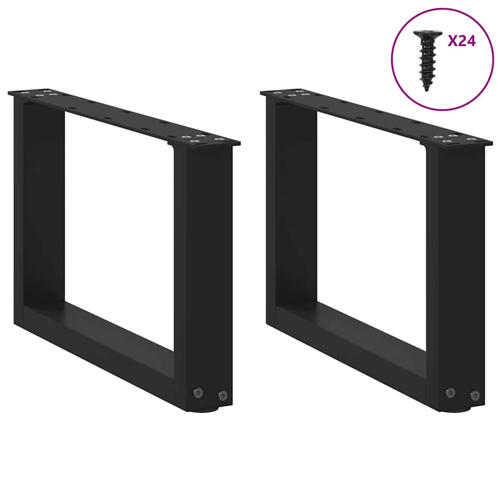 Noge za klub stolić U-oblik 2 kom Crne 50 x (30-31) cm Čelik